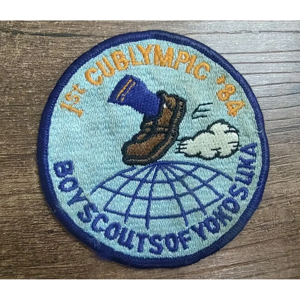 Vintage 1984 Boy Scout Cublympics Embroidered Patch  Round Yokosuka